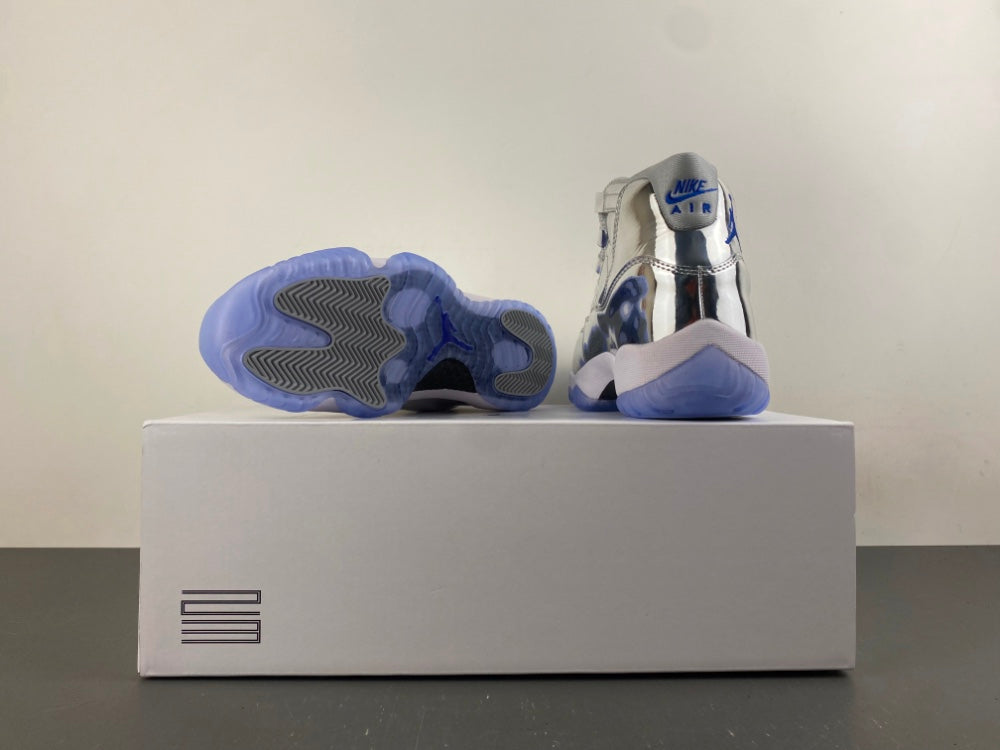 Air Jordan 11 Retro Custom – Metallic Silver / Blue