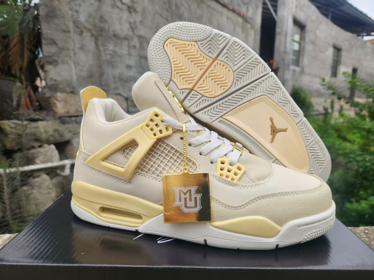 Air Jordan 4 Retro Light Beige Custom – Off-White Sail