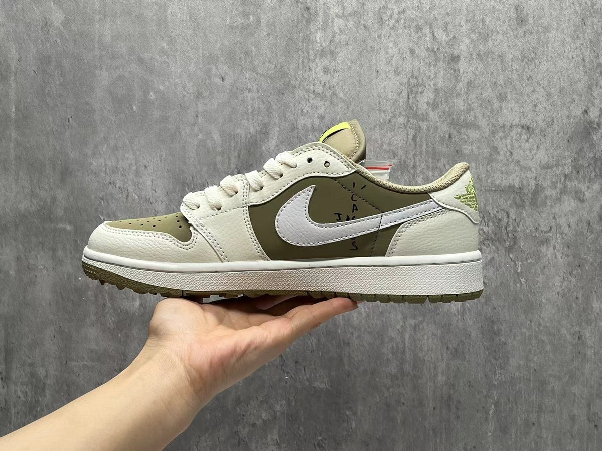Air Jordan 1 Low D Golf "Neutral Olive" Reverse Swoosh