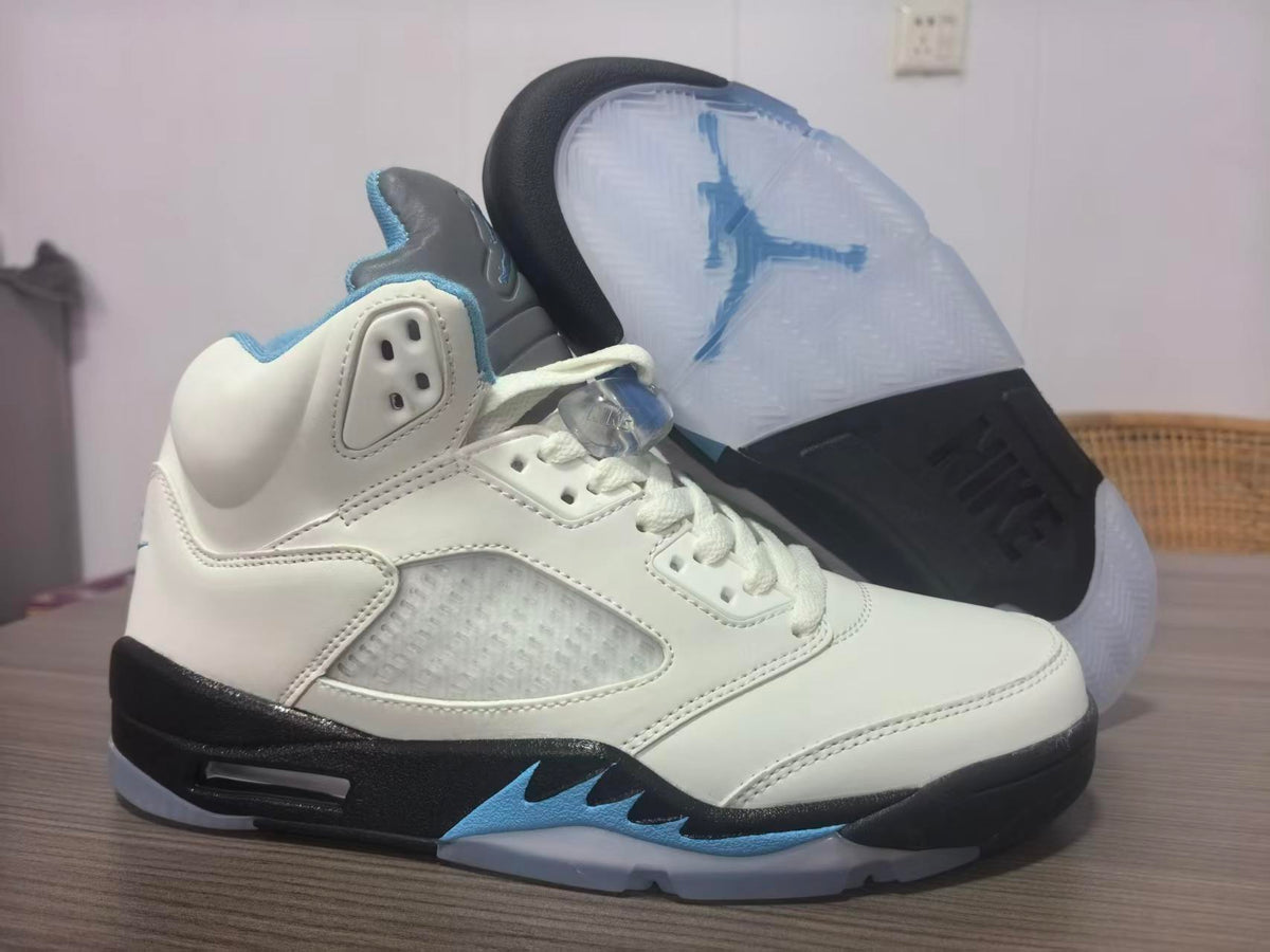 Air Jordan 5 Retro – White/Light Blue/Black