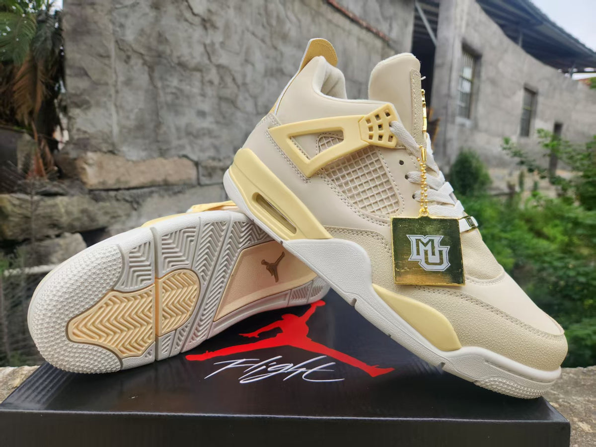 Air Jordan 4 Retro Light Beige Custom – Off-White Sail