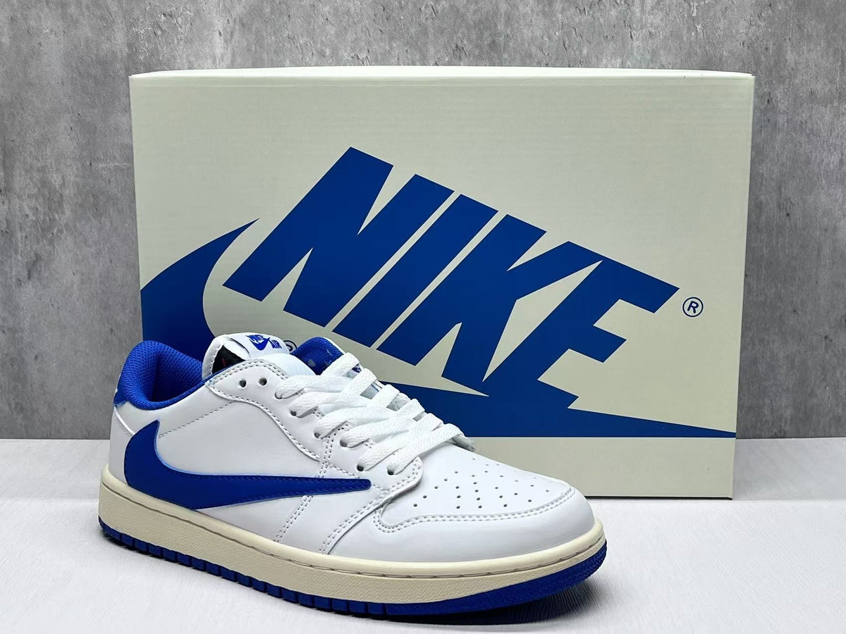 Fragment Design x Travis Scott x Air Jordan 1 Low OG SP 'Sail Military Blue'