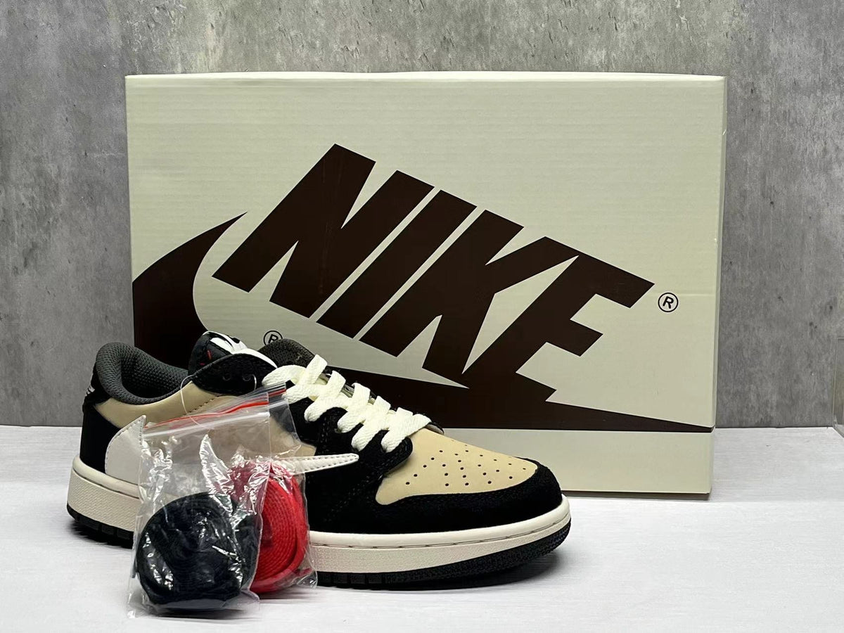 Air Jordan 1 Low D "Black & Beige Pattern"