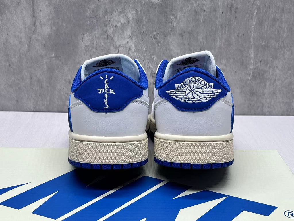 Fragment Design x Travis Scott x Air Jordan 1 Low OG SP 'Sail Military Blue'