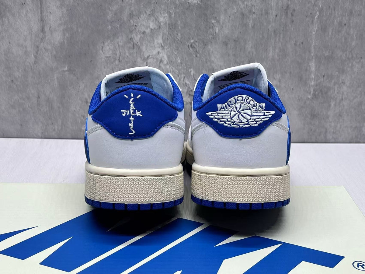 Fragment Design x Travis Scott x Air Jordan 1 Low OG SP 'Sail Military Blue'