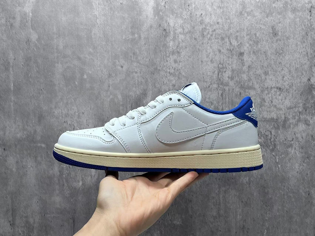 Fragment Design x Travis Scott x Air Jordan 1 Low OG SP 'Sail Military Blue'
