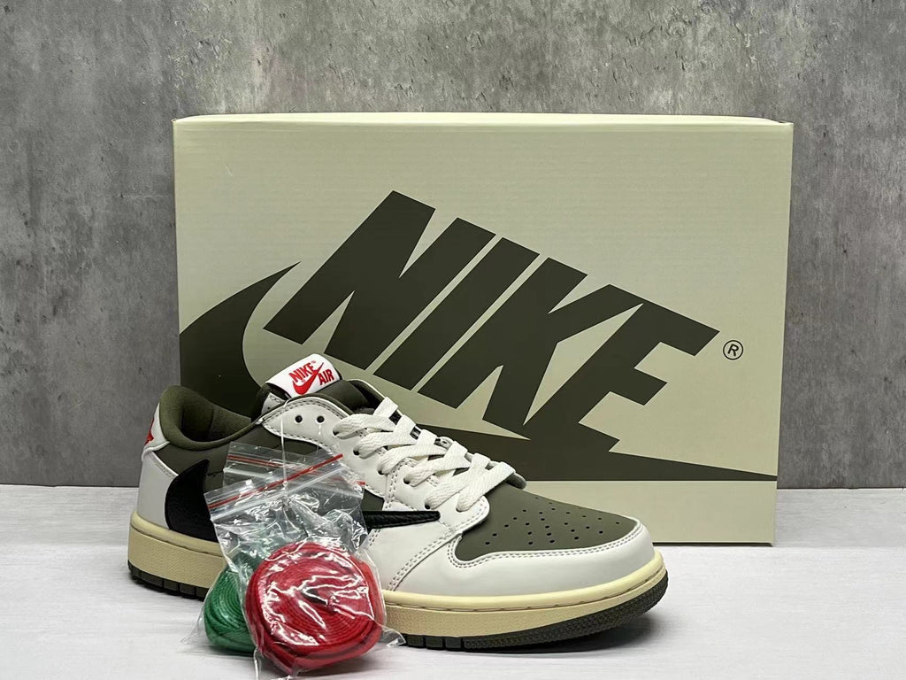 Air Jordan 1 Low D "Reverse Olive / Medium Olive" Reverse Swoosh