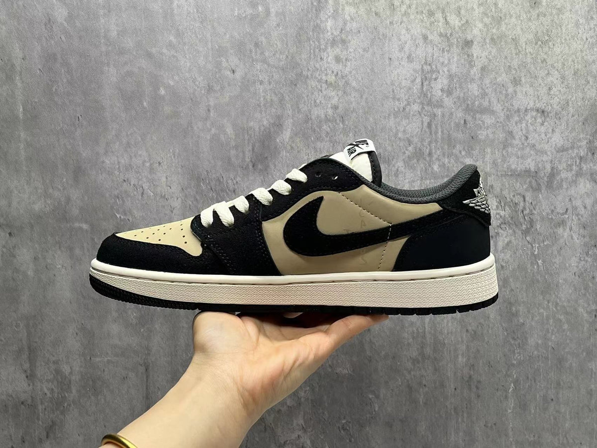 Air Jordan 1 Low D "Black & Beige Pattern"