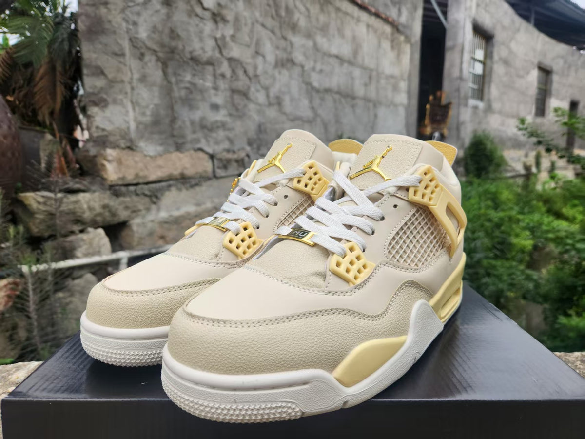 Air Jordan 4 Retro Light Beige Custom – Off-White Sail